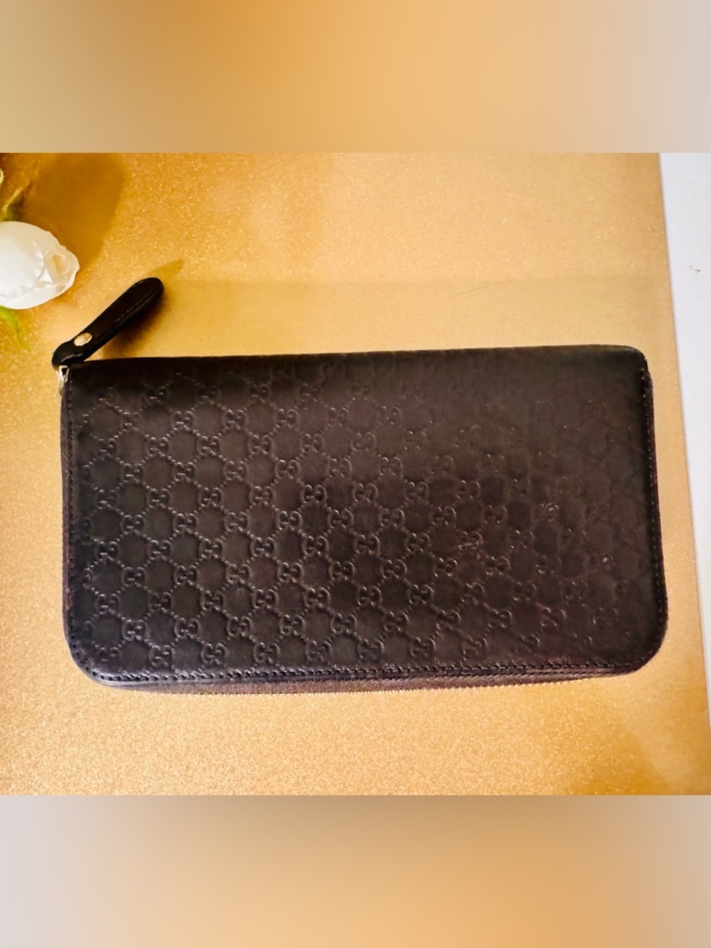 Gucci bronze microguccissima patent leather Large zip around wallet - Picture 9 of 15